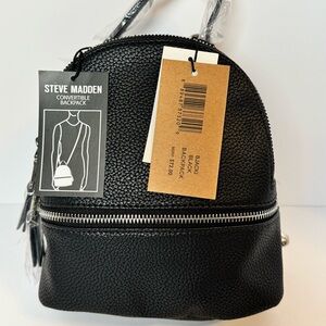 Steve Madden Textured Black Bjacki Backpack, Y2K, NWT